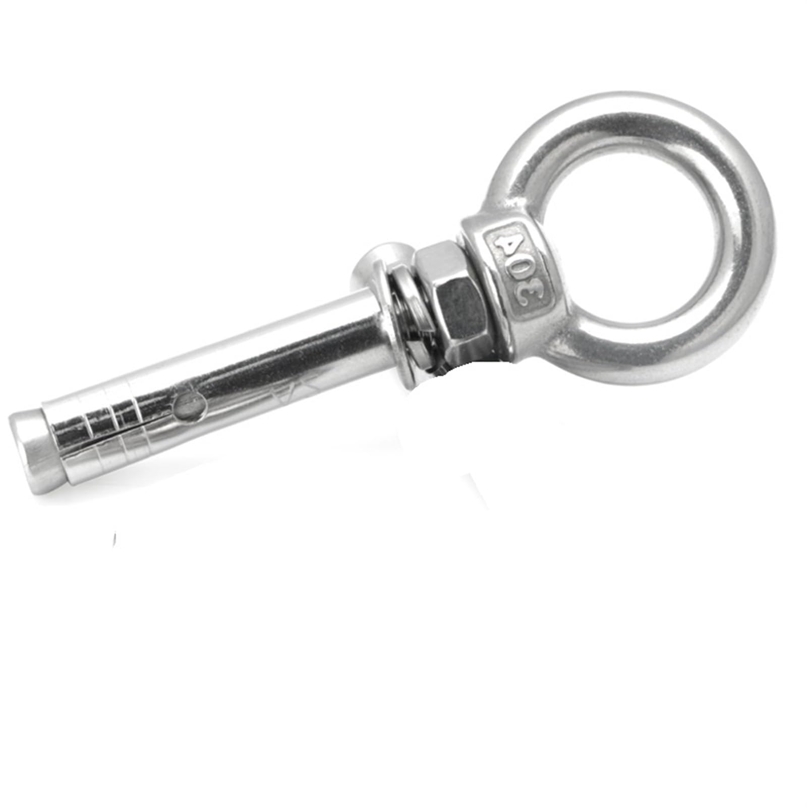 Gancho Tornillo De Expansión Anclaje de manga acero inoxidable 304, perno ojo expansión hormigón, gancho artefacto, tornillos anillo Universal largos(M14X100mm 1pc)