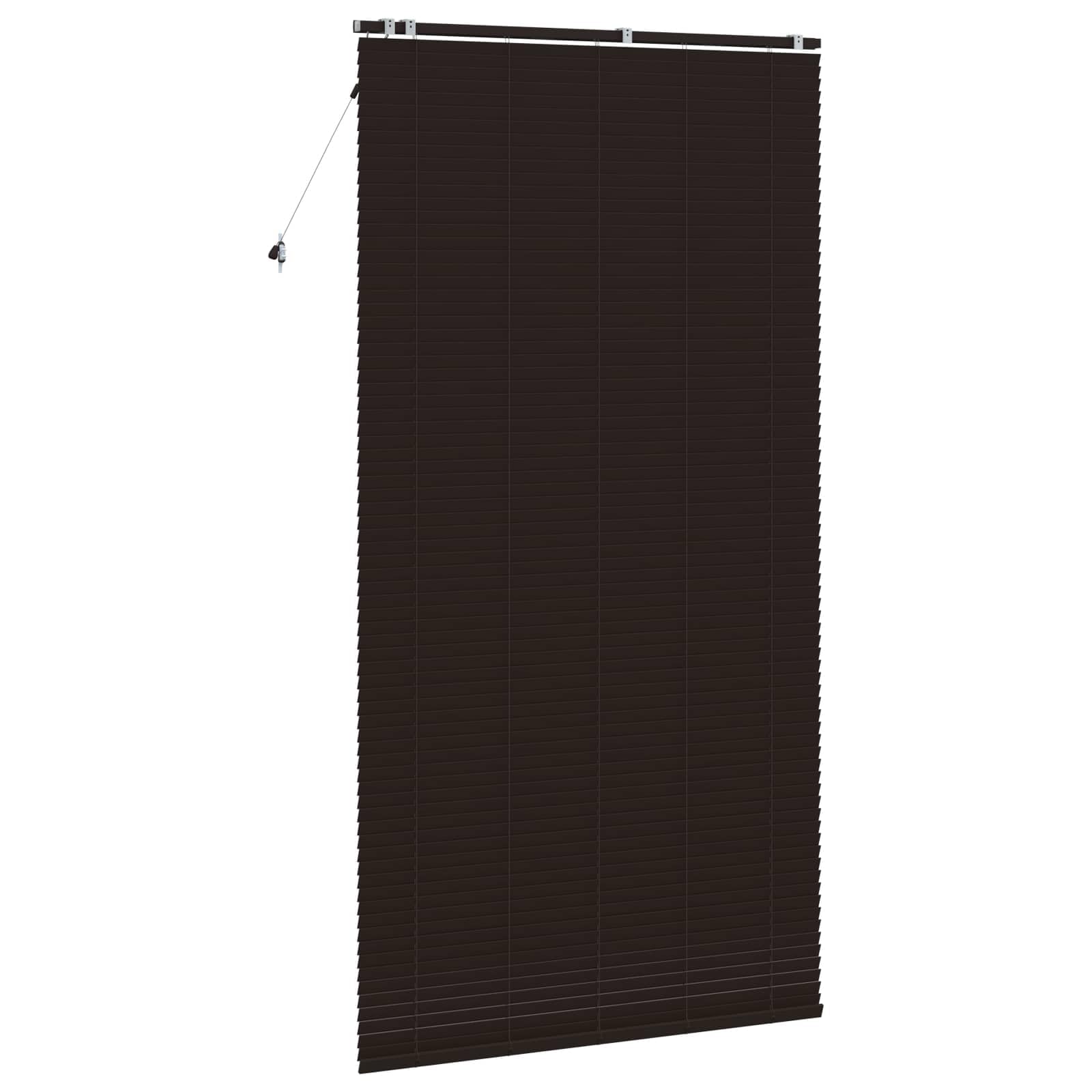 Jalousie Dunkelbraun 135 x 250 cm aus massivem Paulownia Holz, 35 mm Lamellen, Sichtschutz, Sonnenschutz, Verdunkelung für Fenster, Wohnzimmer, Schlafzimmer und Büro innen