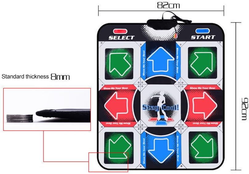 Computer Dancing Mat, Non-Slip Home Dance Mat for Kids and Adults, USB Dancing Game with Built-in Music, Interesting Exercise, Hop and Jump onto Blinking Arrows (As Shown)