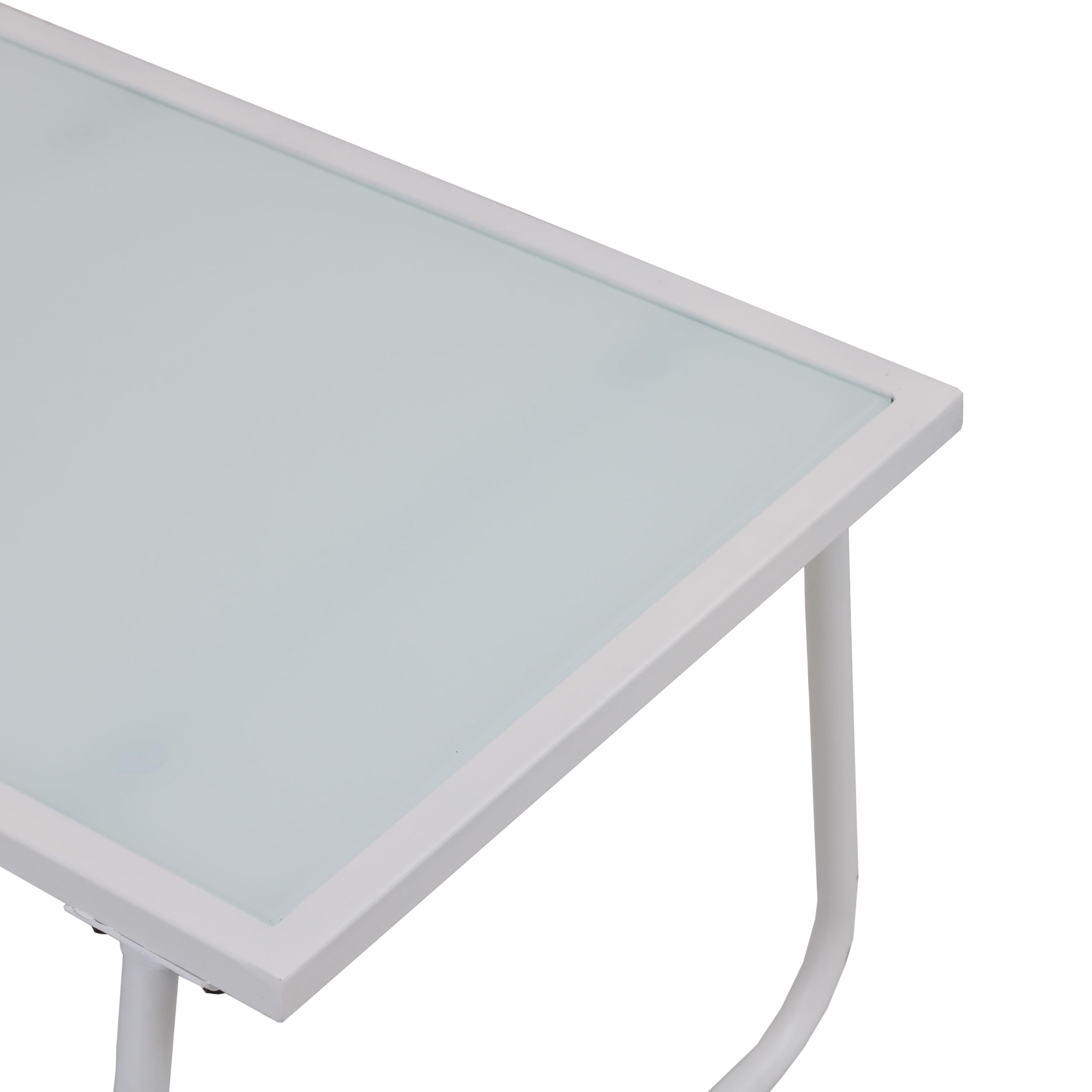 Totò Piccinni Set MARSIGLIA salottino completo di divano 2 poltrone e tavolino in metallo e textilene (Bianco)