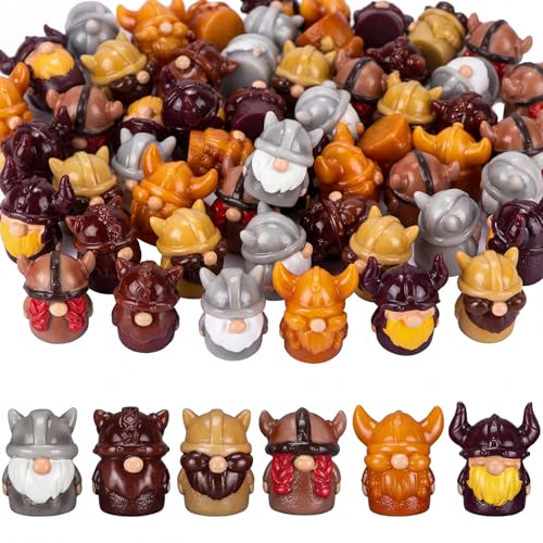 Set de 60 Mini Figuras Gnomos Vikingos de Resina