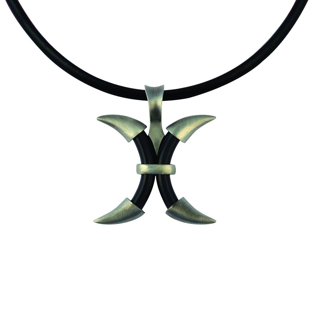Bico RawTouch Pendant & Adjustable Rubber Necklace (SBA5) - facing one way, seeing all ways