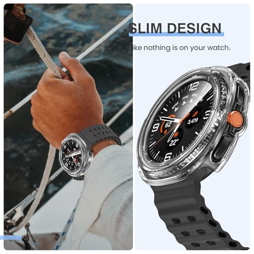Image of VEMIGON Hard PC Case Compatible with Samsung Galaxy Watch 8 Classic 46mm 2025 Screen Protector, High Sensitive Protective Face Cover with Bumper Built-in Tempered Glass Film - (46mm Clear)