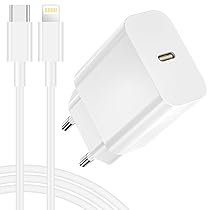 25W Caricatore iPhone Originale Apple MFi,Caricabatterie iPhone Caricatore Rapido per iPhone 14 13 12 11 Pro Max, Mini, XS, X, 8, USBC Alimentatore Presa USB C Spinotto con 2M Cavo Ricarica Rapida