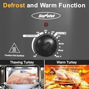 Sunvivi Slow Cooker with Self-Basting Lid, Electric 8-Quart Turkey Roaster Oven with Removable Pan and Rack, Stainless Steel, Grey Sunvivi Slow Cooker with Self Basting Lid Electric 8 Quart Turkey Roaster Oven with Removable Pan and Rack Stainless Steel Grey