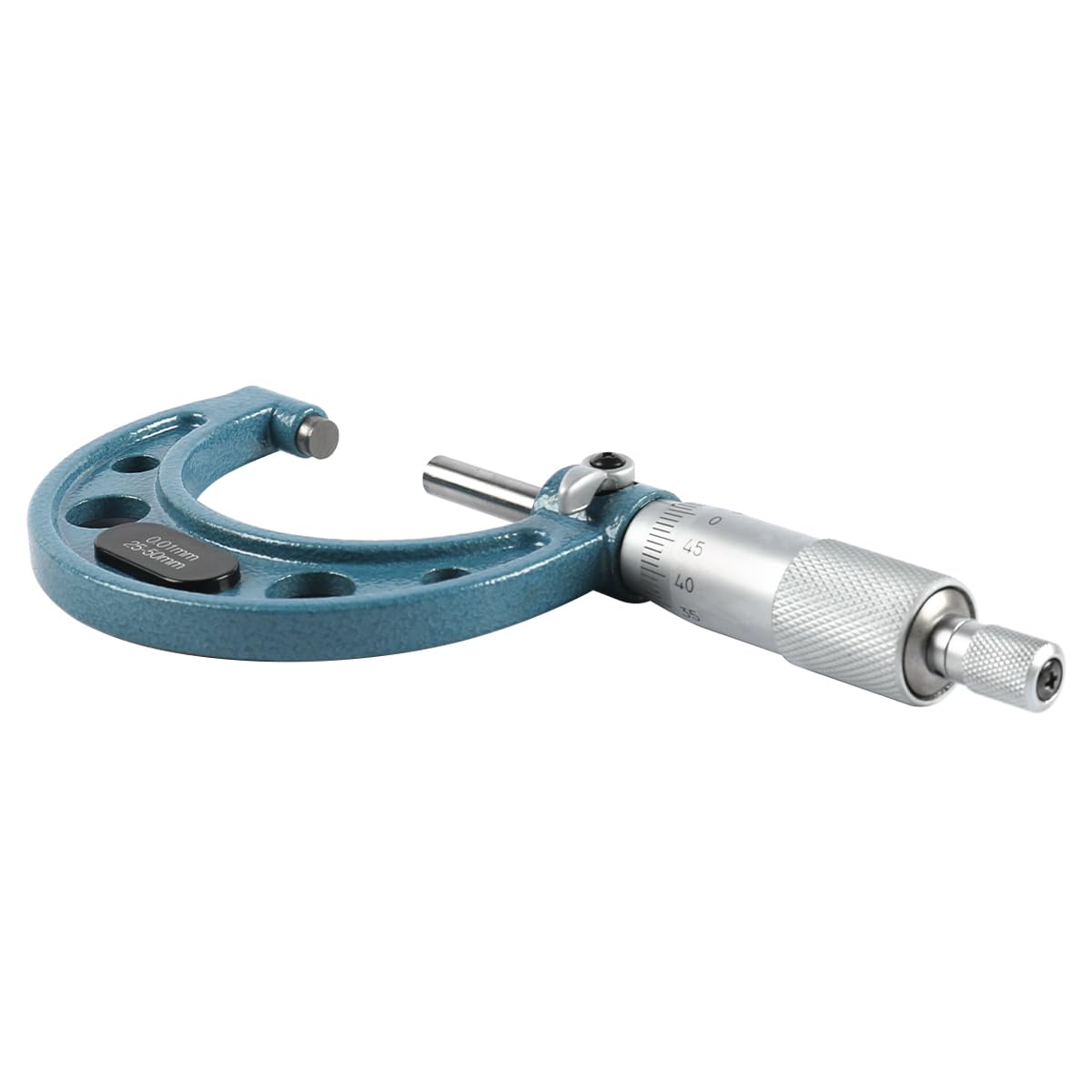 Micromètre extérieur 25-50 mm Micromètre Externe de Haute précision Outil de Mesure d'épaisseur en Acier Inoxydable Précision de 0,01 mm avec clé et boîte en Plastique