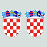Magnet Two Pack Croatian Coat of Arms Magnetic Vinyl Car Magnet Bumper Sticker