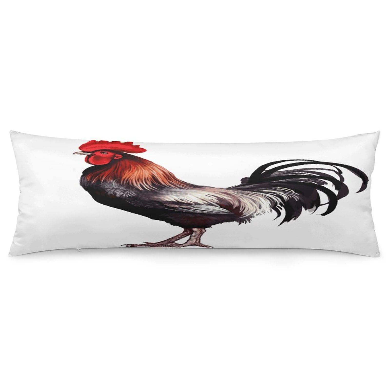 Rooster Throw Pillow Covers with Silent Zipper Polyester Pillow Protectors Removable Pillow Cases Soft Pillowcase Cozy Pillow Sham Cushion Cover for Sofa Car Bed 20"x54"