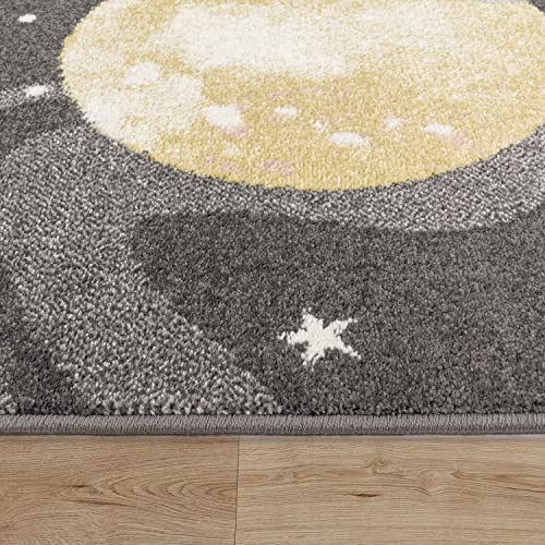 Paco Home Kids Rug Space Universe With Planets And Stars In Anthracite thumb #2