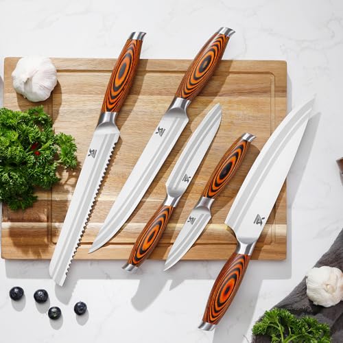 Image of MSY BIGSUNNY 5pcs Knife Set Kitchen Utensils Knife, German Stainless Steel Professional Chef Kitchen Knife Set