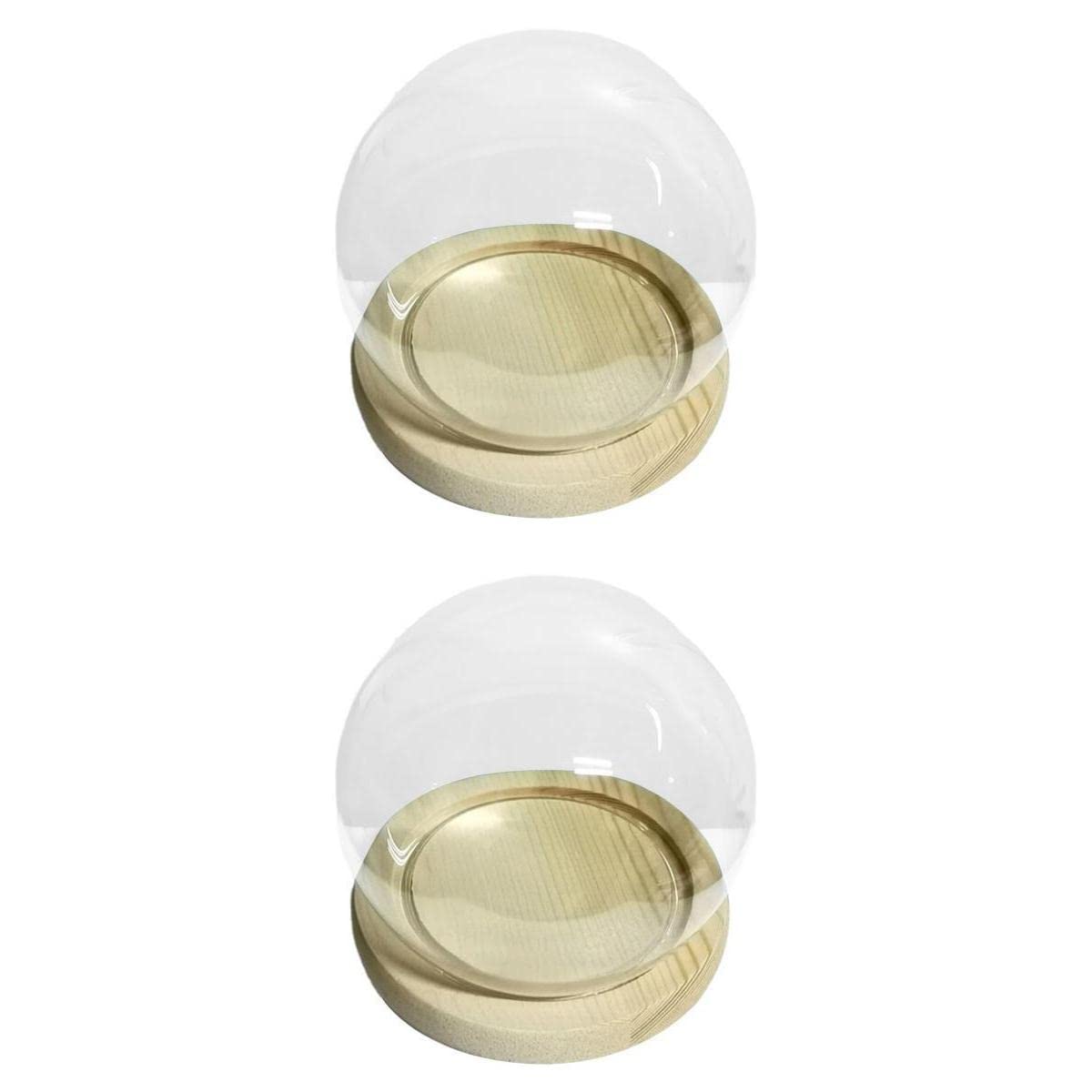 CALANDIS™ 2x Glass Display Cloche Bell Jar Dome Cover Flower Preservation Wooden Base | Home D?©cor-image-10