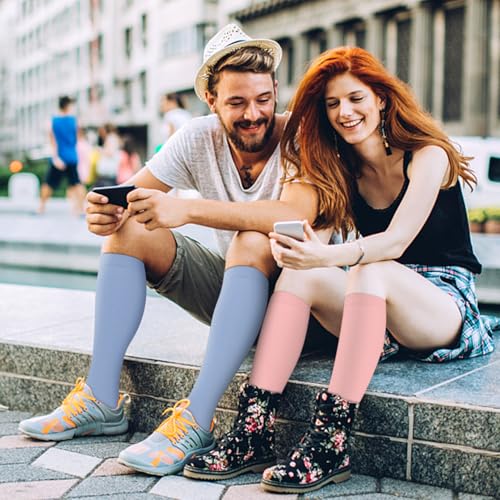 Image of CTHH Toeless Compression Socks for Women & Men Open Toe Knee High Stocking | 3 Pack 20-30 mmHg Graduated Compression Socks Best Support for Circulation Flying Running Daily Wear Cooling