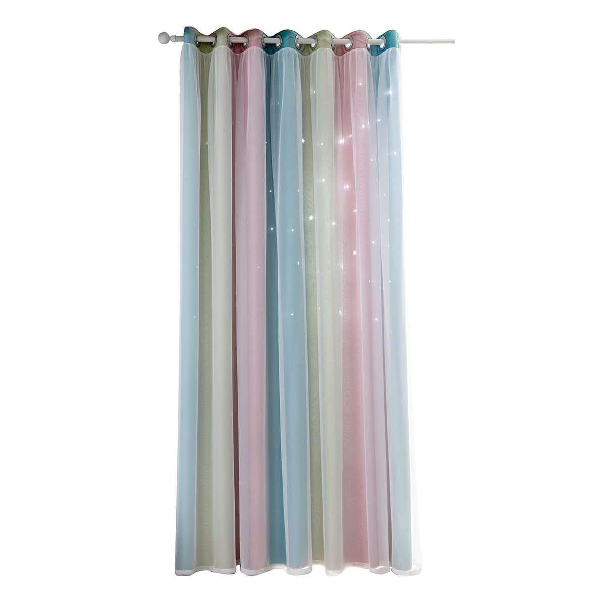 ele ELEOPTION Stars Blackout Curtains, Cut Out Stars Drapery with Eyelet - Image 3