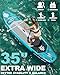 Suncorp 11.6'x35'' Inflatable Paddle Board, Extra Wide Stand-up Paddleboards, 450lbs Capacity, Inflatable SUP, Dual-Action Pump, 100L Backpack, 9 Plus Kits for Family, Fishing, Yoga&All Skill Levels
