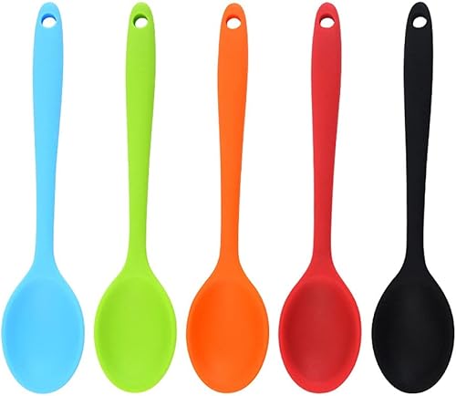 Miniatura 6 de DMUNIZ Cucharas originales de silicona cuchara de postre cuchara de ensalada cuchara de helado cuchara de sopa 5 cucharas de sopa cuchara