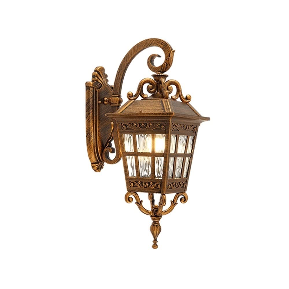 HELCEKOU Outdoor Waterproof Aluminum Wall Lamp - Rust-Proof Black Bronze Lantern Sconces with E27 Bulb for Villa Exterior Lighting & Landscape Decoration.