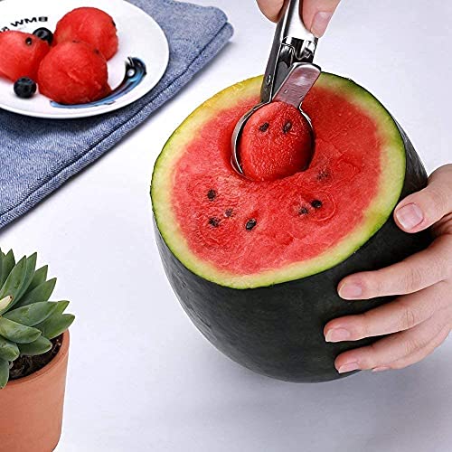Image of Sakoraware Stainless Steel Easy Trigger Icecream Scoop |ice Cream Spoon | Large Size Multifunctional Durable| Smooth Trigger for Effortless Scooping of Ice Cream Sorbet - 1 Piece Silver Color