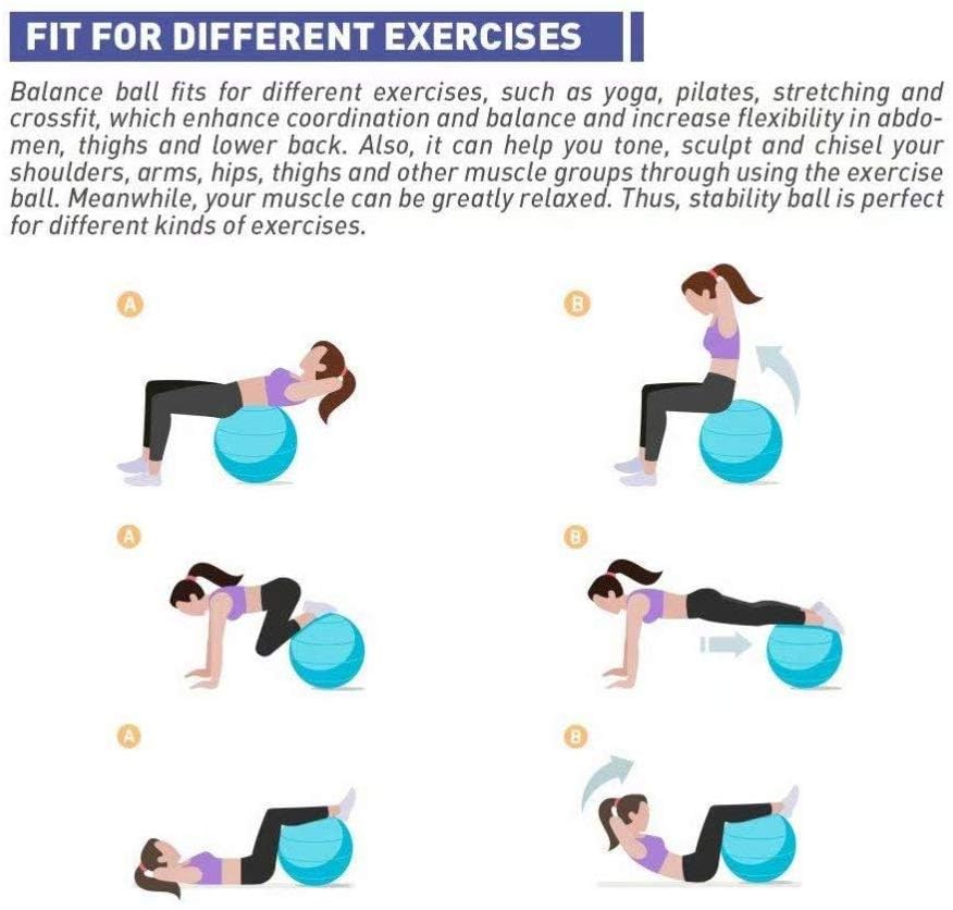 1x Gym Ball Fitness 75CM Exercise Yoga Pregnancy Anti-Burst & Extra Thick, Swiss Ball with Quick Pump, Birthing Ball for Yoga, Pilates, Fitness, Pregnancy & Labour - Image 6