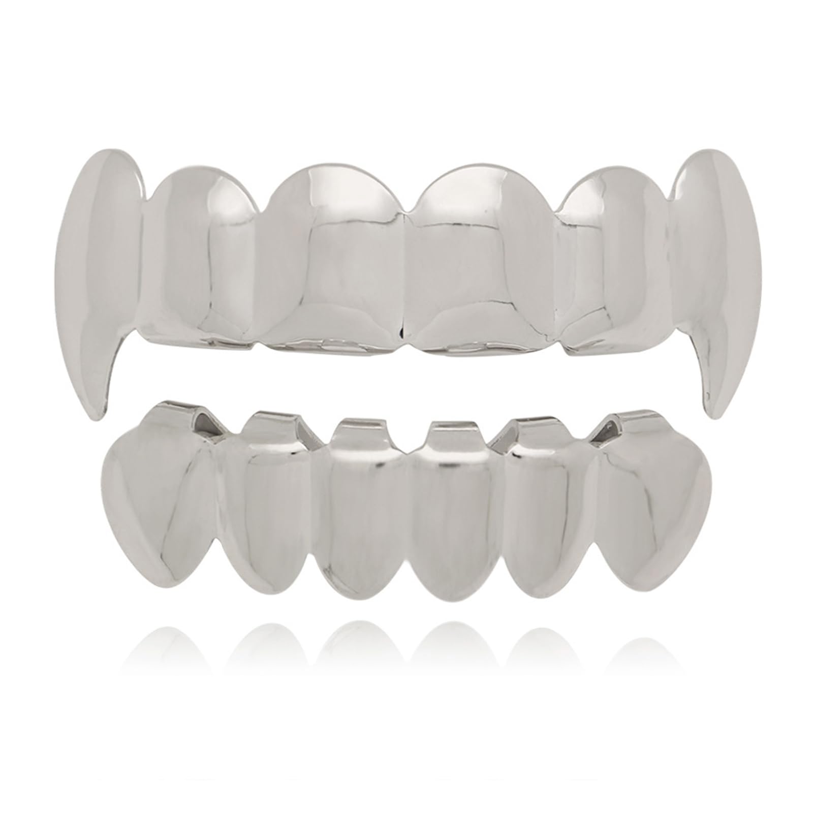 Qiwenr Hip Hop Teeth Grills, Rapper Braces, Bottom Grills, Hip Hop Custom Fit Polished Teeth Grillz, for Music Festivals, Fashion Shows, Halloween, Parties, Cosplay, Decoration