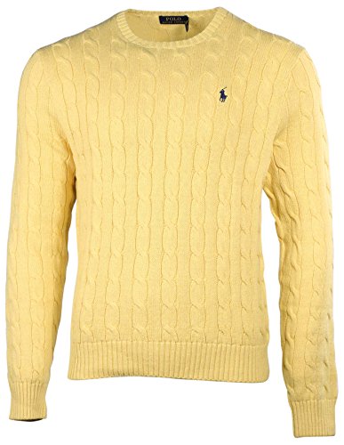 Polo ralph lauren men's cable-knit cotton sweater (medium, fall y…