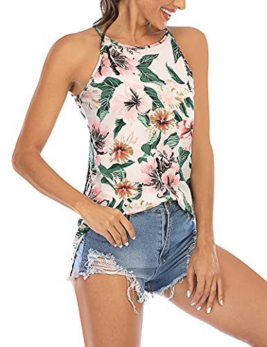 Image of LouKeith Womens Tank Tops Casual Flowy Printed Vest Shirts Sleeveless Cotton Soft Summer Tees Blouses