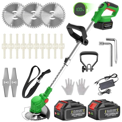 Akku Rasentrimmer mit Akku 2X 21V4.0Ah Akku,Rasentrimmer für Makita Akku,...