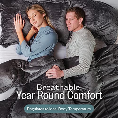 Sleep Restoration Micromink Goose Down Alternative Comforter Set - All Season Hotel Quality Luxury Comforter/Blanket With Shams - King/Cal King - Gray #TOP5