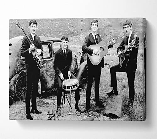 Impression sur toile du groupe Beatles – Extra large 81 x 122 cm - Les Beatles, Paul McCartney, John Lennon, RIngo Starr, George Harrison Impression sur toile du groupe Beatles - Extra large 81 x 122 cm