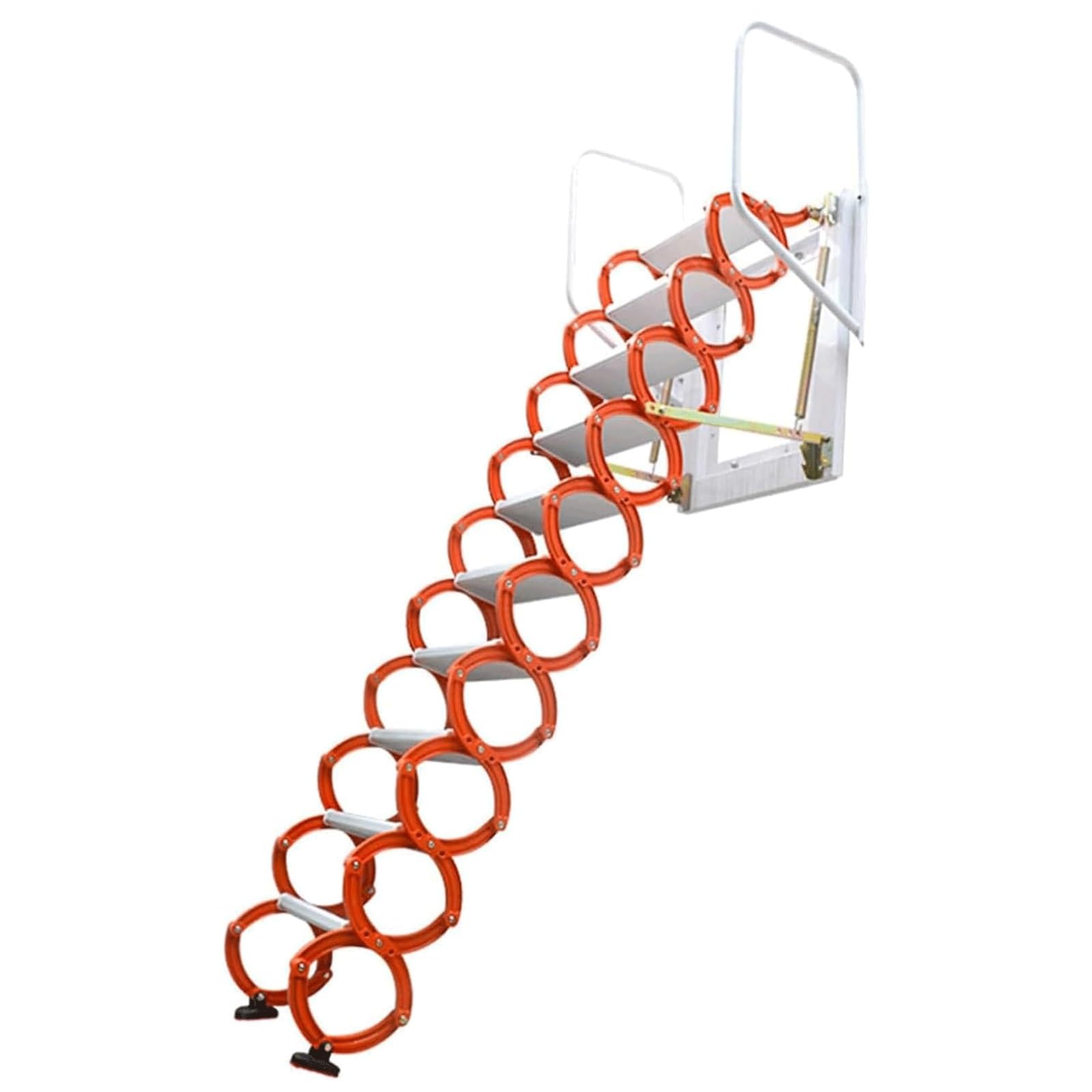 MUYRJLZX Attic Stair Wall Mounted Attic Ladder Alloy Loft Ladder Manual Pull Down Extension Ladder Retractable Ladder Safe Stable Non-Slip(2.75-3.1m)