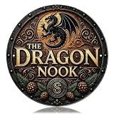 Fantasy Dragon Nook Tavern Round Sign
