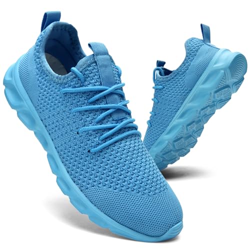 Image of Tvtaop Running Shoes Womens Sneakers Tennis Walking Workout Gym Shoes Lightweight Comfortable Trail Running,Blue,Women's Size 6.5