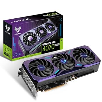 maxsun Placa gráfica GeForce RTX 4070 Super iCraft de 12 GB para computador PC Gaming PCIE 4.0, GDDR6X, HDMI 2.1a, DisplayPort 1.4a, placa traseira rabiscos, edição noturna