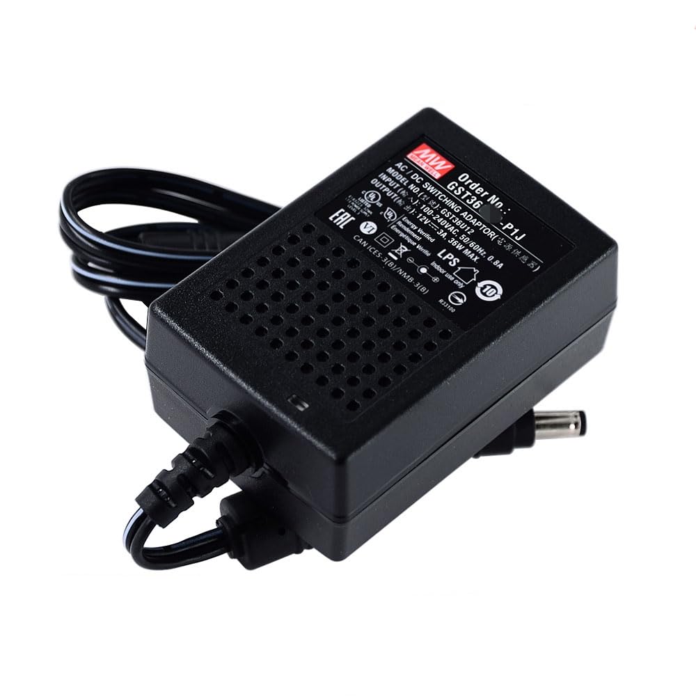 Mean Well GST36U12-P1J 12V 3A 36W Switching Power Supply - Industrial AC-DC Adapter
