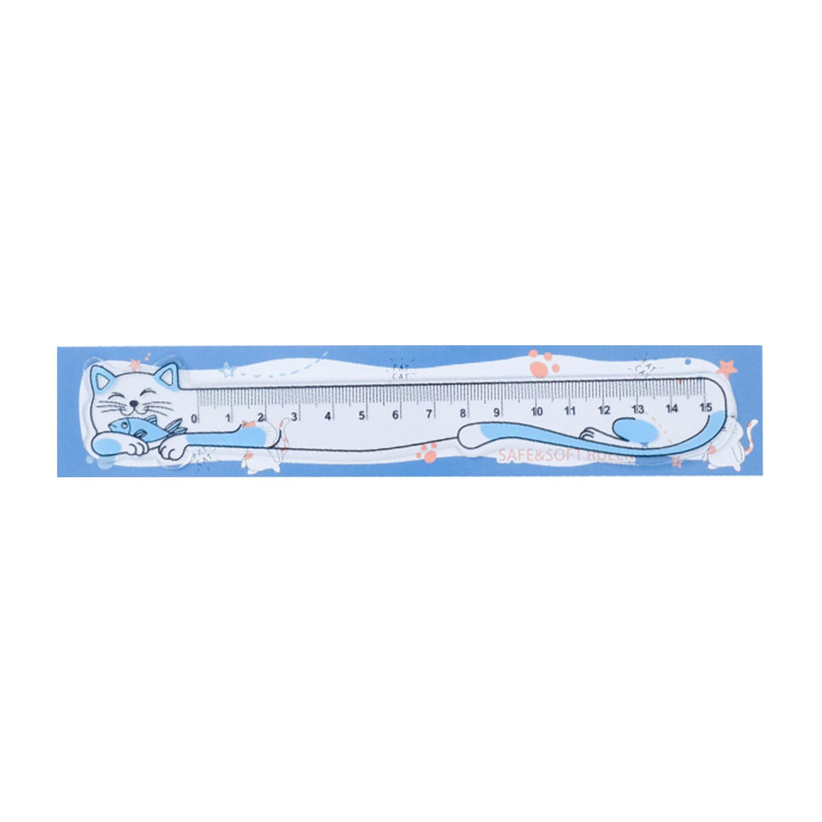 Pffiocix Blue 15Cm Lovely Cats Ruler Scale Soft Ruler Straight Ruler Lovely Cats Ruler For Engineering Education