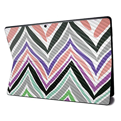 Image of MightySkins Carbon Fiber Skin for Microsoft Surface Pro X - Colorful Chevron | Textured Carbon Fiber Finish | Easy to Apply, Remove, and Change Styles | Made in The USA