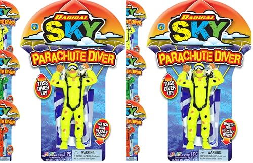 JA-RU Parachute Action Figure Toys (1 Toy Assorted Color) Flying Glider Army Men for Kids. Outdoor Summer Yard Games & Activities. Party Favors Stocking Stuffers. 2306-1s (Pack of 2)