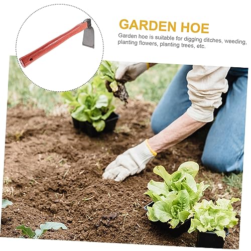 Azadón de mano con mango de madera para jardinería miniatura 6