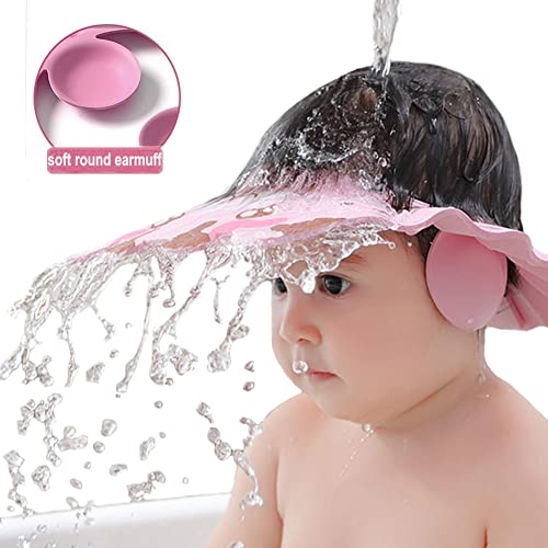 Image of Baby Shower Cap Shampoo Cap Bath Visor Hat Kids Hair Washing Shampoo Shield Adjustable Waterproof Bath Shield Visor for 0-8 Years