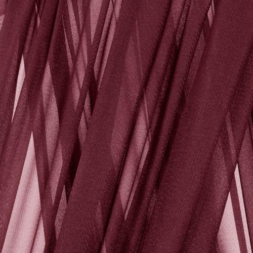 Image of MLMC Burgundy Wedding Arch Draping Fabric 2 Panel 29 inch x 20 FT Extra Long Gauze Drapes Sheer Backdrop Curtains 6.6 Yards Airy Outdoor Drapery Panels for Wedding Bridal Shower Ceiling Decoration