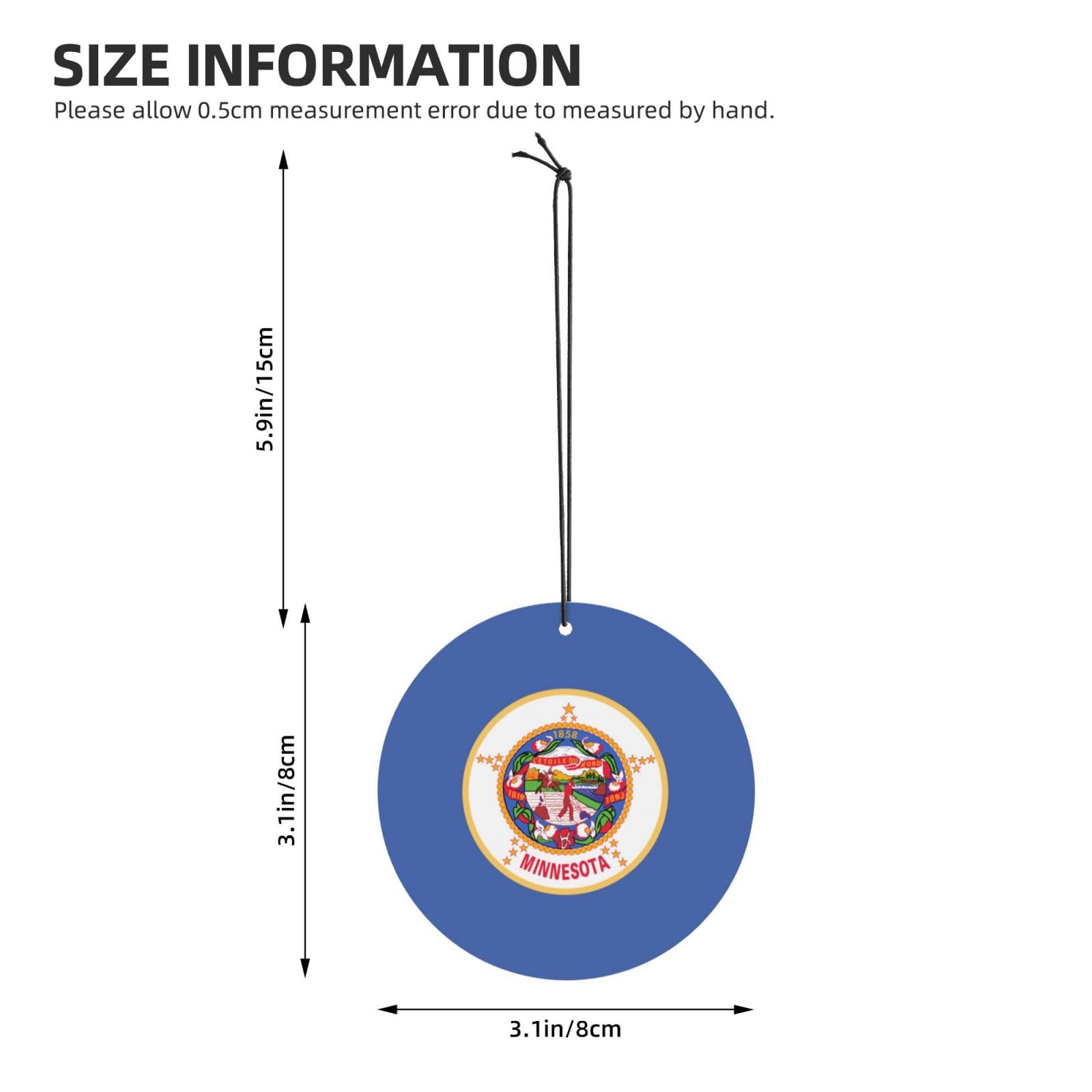 Minnesota State Flag Car Air Freshener Card - Quick Odor Elimination for Car, Bedroom & Wardrobe26