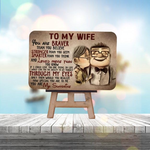 Gift for your Lovely Wife SHIVAM ENTERPRISES MDF Easel, Poster, Mockup, and VG Display Set for Best Friend||birthdaygift ||christmasgift ||anniversarygift ||giftsforher ||giftsforhim ||giftsforfriends||(SE-10)