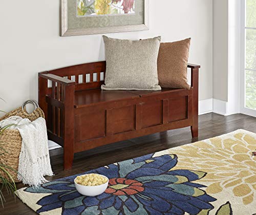 Linon Home Decor Storage Bench With Short Split Seat Storage, Walnut, 50 Inchw X 17 Inchd X 25.25 Inchh. #TOP1