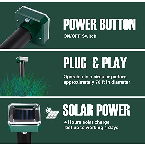 Solar Mole Repellent, 8 Pack Ultrasonic Mole Repellent Solar Powered, Waterproof Snake Vole Gopher Repellent for Garden & Yard, green Solar Mole Repellent, 8 Pack Ultrasonic Mole Repellent Solar Powered, Waterproof Snake Vole Gopher Repellent for Garden & Yard, green