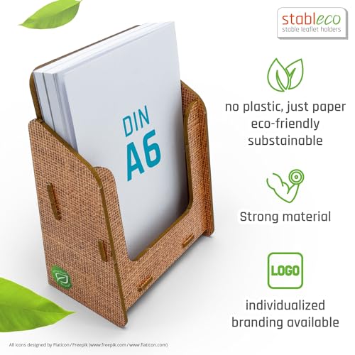 Stableco 1x Porta brochure ecologico da parete DIN...