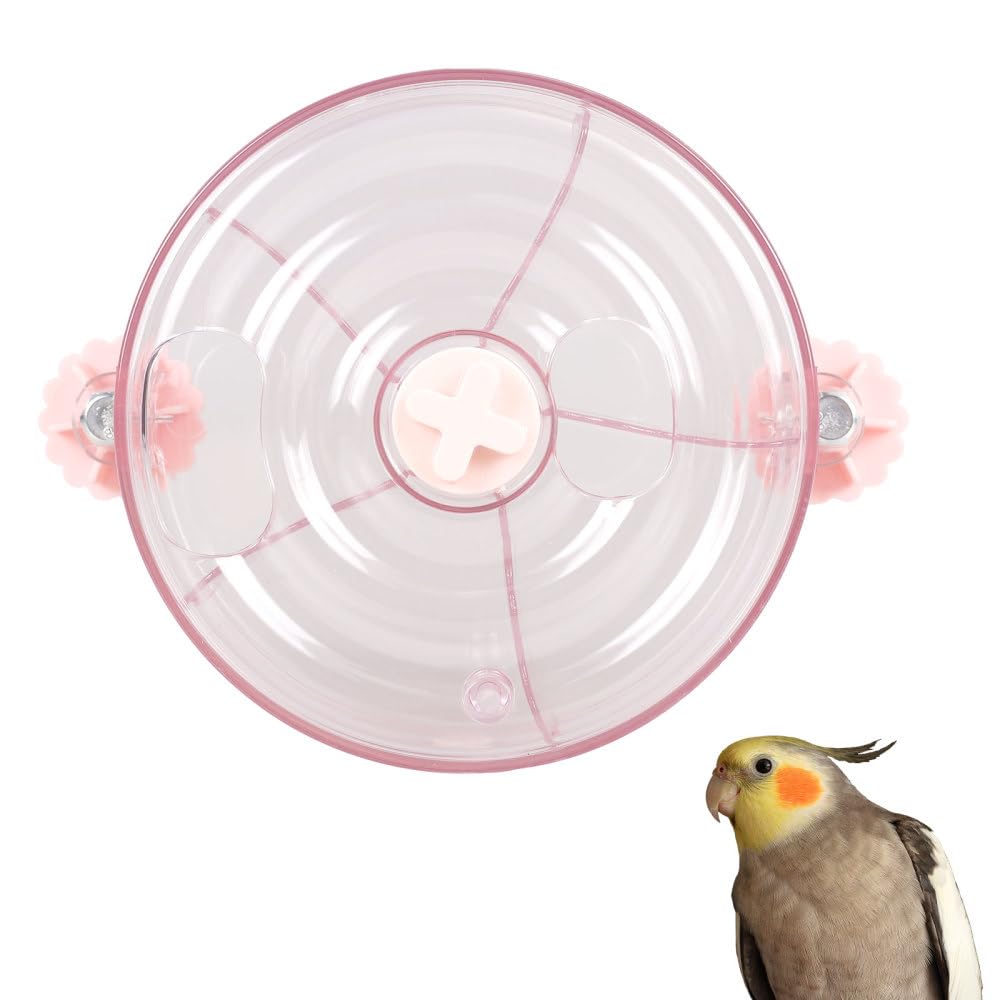 BDKMMS Bird Foraging Wheel, Interactive Parrot Spinning Wheel Toy Bird Cage Rotating Feeder for Parakeet Cockatiel Conure African Grey
