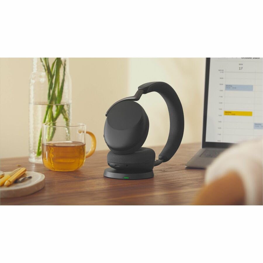 Image of Jabra Evolve3 85 UC Wireless Bluetooth Headset with Link390c USB-C Adapter, Active Noise Cancellation, AI Noise-Cancelling Microphones, Black