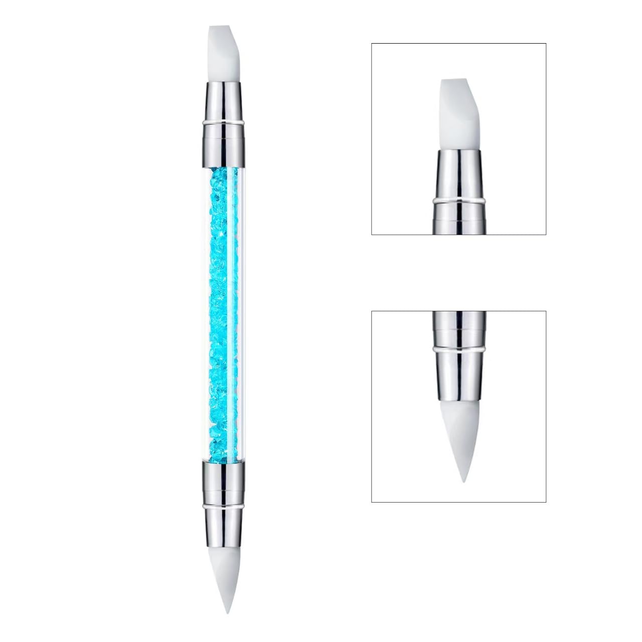 Penna per scultura per nail art, 5 pezzi, strumenti per unghie in silicone a doppia punta per resina, pennelli in silicone, penna acrilica, pennelli per nail art, nail art intaglio, disegno