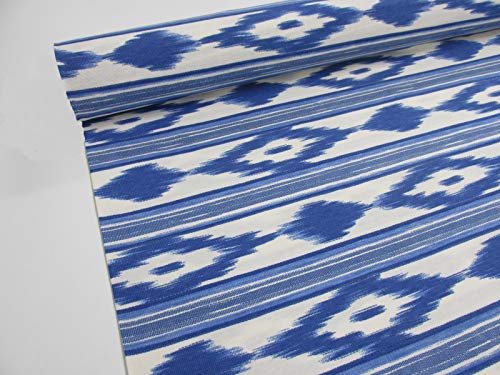 Confección Saymi Metraje 2,45 MTS Tejido loneta Estampada Ref. Mallorquina Azul, con Ancho 2,80 MTS.