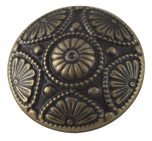 Ornate Persian Button. Antique Brass Finish 7/8