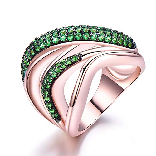 Bague argent femme lignes ondoyantes pavé émeraude KnSam